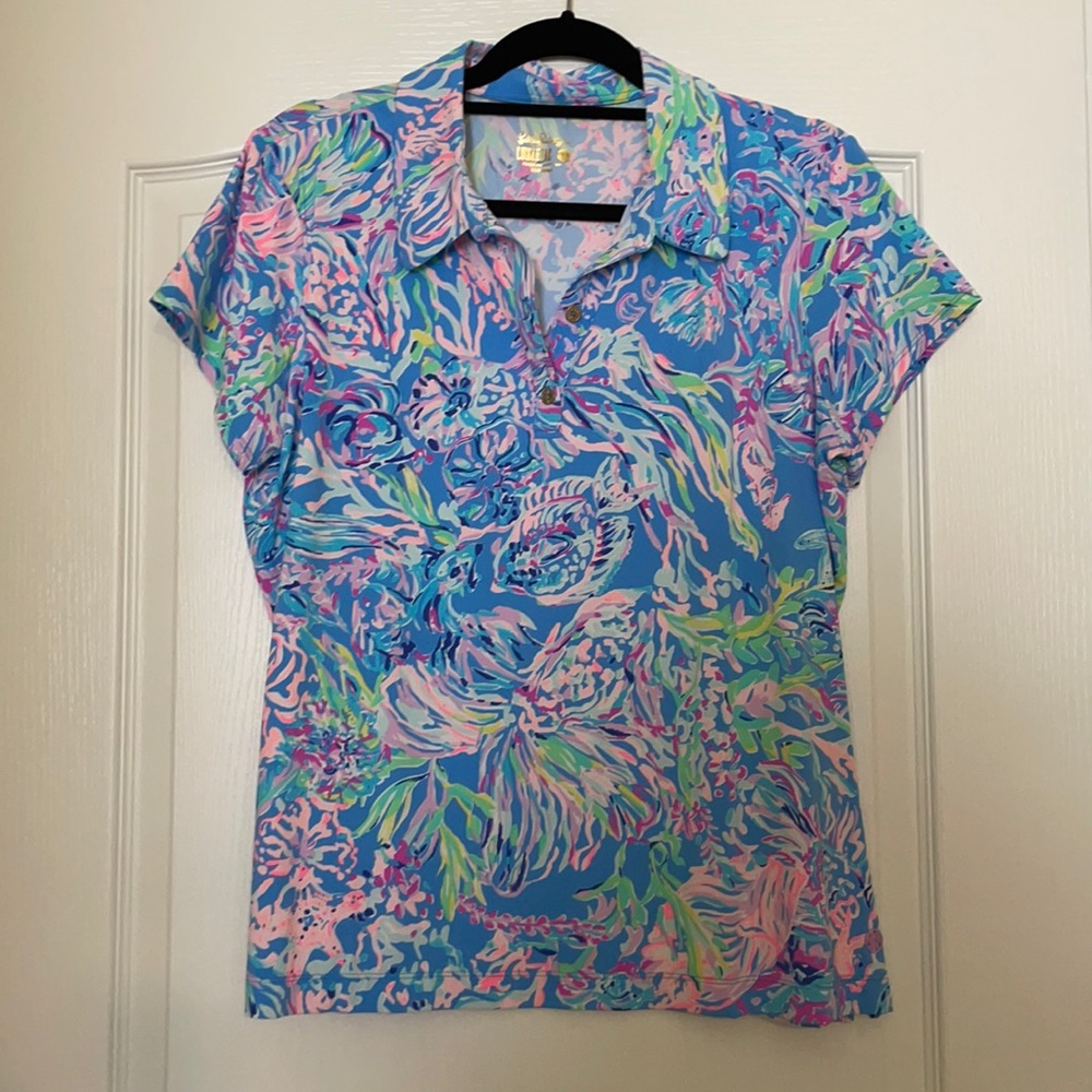 XL Lilly Pulitzer UPF 50+ Luxletic Frida Polo Top